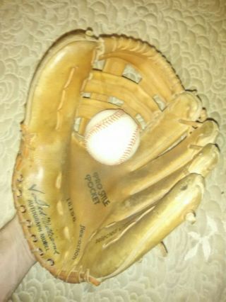 Vtg 12 " Ted Williams Baseball Glove Sears Autograph Model 16156 Pro Style Pocket
