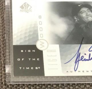 2001 SP Authentic Tiger Woods Sign of The Times Blue Autograph Auto Rookie RC 4