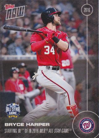 2016 Topps Now 233 Bryce Harper Nationals All Star Game Only 708 Printed