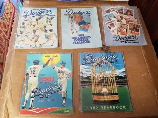 1978 1979 1980 1981 1982 Los Angeles Dodgers Baseball Yearbooks,