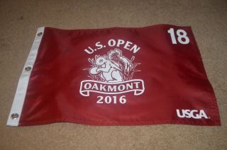 Pga Dustin Johnson Signed Screen Printed 2016 Usga Us Open Golf Pin Flag,