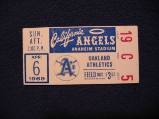 April 6,  1969 California Angels V Oakland A 