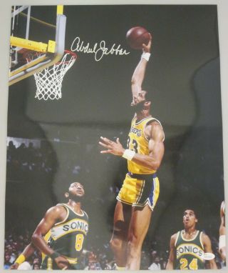 Lakers Kareem Abdul - Jabbar Signed 16x20 Photo 1 Auto Hof - 5 X Nba Champs Jsa