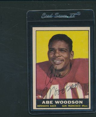1961 Topps 65 Abe Woodson Sf 49ers Signed Auto A2342