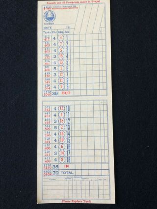 Vintage 1940 ' s EVANSTON GOLF CLUB Chicago Ill.  Golf District Score Card 3
