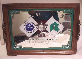 Vintage August 1983 Pga Championship Riviera Country Club Souvenir Mirror Tray