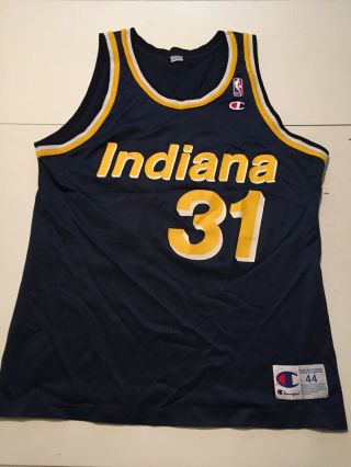 Vtg Champion Indiana Pacers Reggie Miller Jersey Nba Basketball Size 44