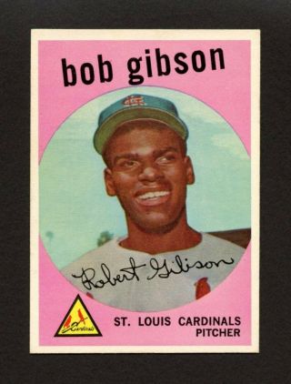 1959 Topps 514 Bob Gibson - St.  Louis Cardinals Hof Rookie Rc High Number - Nm,