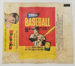 1965 Topps Baseball Card 5 Cent Wrapper Golden Embossed