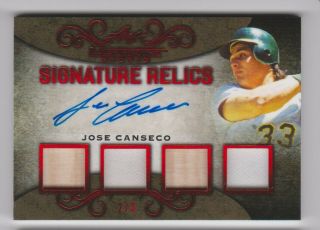 2019 Leaf Ultimate Sports Signature Relics Bat Jersey 2/3 Athletics Jose Canseco