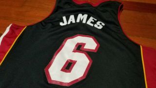 Vtg mens Adidas Miami heat Lebron James basketball jersey sz M NBA black 3