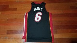 Vtg mens Adidas Miami heat Lebron James basketball jersey sz M NBA black 4