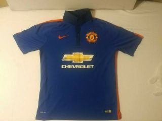 Nike Dri - Fit Manchester United Authentic Jersey Mens Large Blue Chevrolet