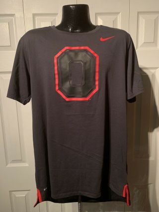 Men’s Nike Dri - Fit Ohio State Buckeyes Dark Gray Graphic Logo Ss Tee Large