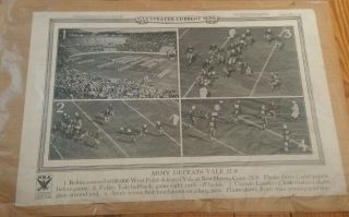 Vintage 1933 Yale Army College Football Game Illustrated Current News Poster Nra