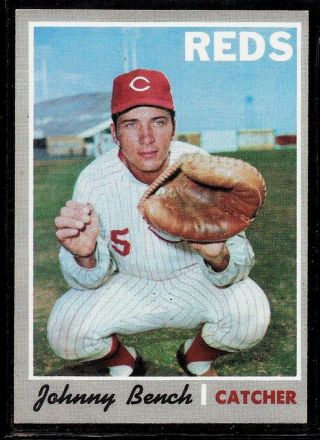 1970 Topps Baseball Cincinnati Reds Johnny Bench High Number Card 660 Mvp Vg - Ex