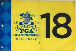 Jordan Spieth Signed 2018 Pga Championship Bellerive Golf Flag Masters Us