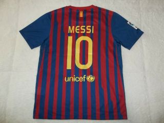 Euc Lionel Messi 10 Fc Barcelona Nike Authentic Soccer Jersey Youth Boys L Large