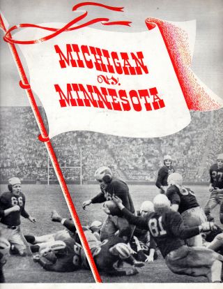 Oct.  25,  1941 University Of Michigan Vs.  Minnesota Football Program