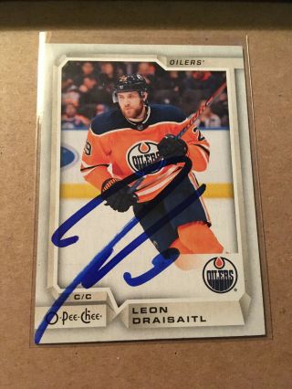Leon Draisaitl Signed 18/19 Opc O - Pee - Chee Card 488 Edmonton Oilers