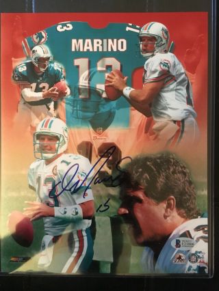 Dan Marino Signed Autographed Miami Dolphins 8x10 Photo Beckett Authenticated