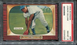 1955 Bowman Baseball 98 Junior Gilliam Psa 8 Nm - Mt Brooklyn Dodgers