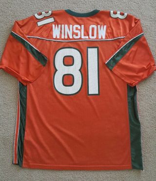 81 Kellen Winslow Jr.  Miami Hurricanes Football Jersey 2xl Orange