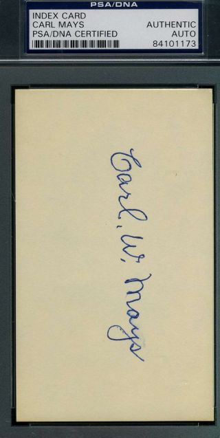 Carl Mays Psa Dna Autograph 3x5 Index Card Hand Signed Authentic