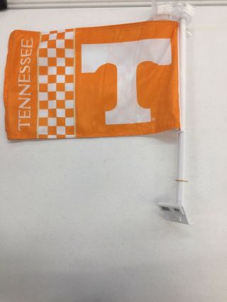 2 Flags - - Tennessee Vols Checkered Car Flag Licensed 2 Sided 11 " X 18 "