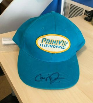 Cal Ripken Autographed Baseball Cap - Prinivil Signed On Bill