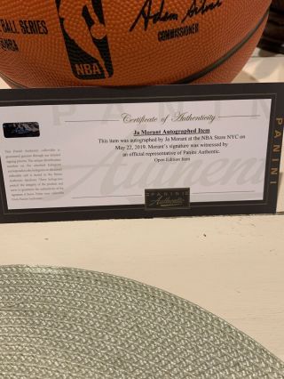 Ja Morant Autographed Basketball With Panini Authentic
