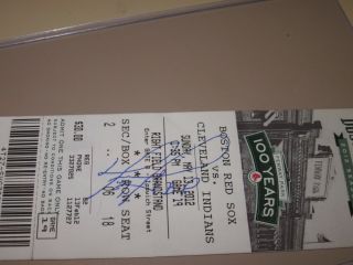 David Ortiz Autographed Full Boston Red Sox Ticket From May 13,  2012 - Papi