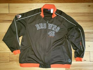 Mens Reebok Gridiron Classic Cleveland Browns Jacket Full Zip Size Xl Coat Nfl