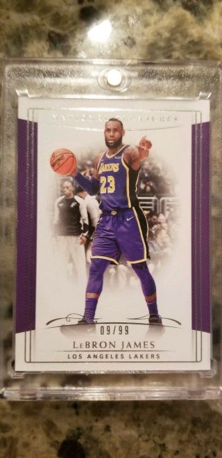 2018 - 19 National Treasures Lebron James Base 09/99 Lakers First In Lakers Jersey