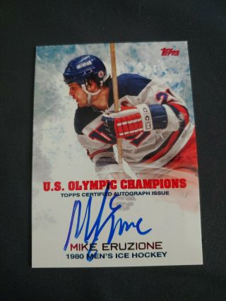 2014 Mike Eruzione Topps Auto 1980,  Mens Hockey Miracle On Ice Autograph Olympics