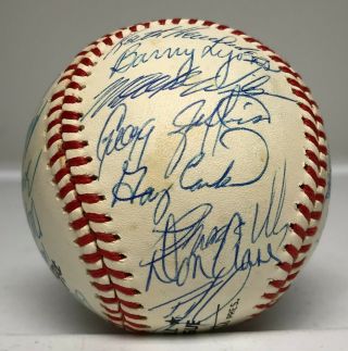 1989 Ny Mets Team 30x Signed Baseball Gary Carter Gooden Strawberry,  Jsa Loa