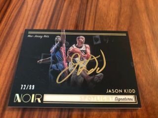 2018 - 19 Panini Noir Jason Kidd Spotlight Signatures Autograph ’d 72/99 Auto