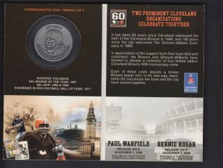 Jim Brown 1946 - 2006 Cleveland Browns 60th Anniversary Commemorative Coin 2/4