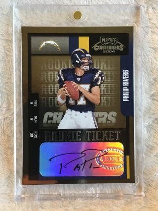 2004 Playoff Contenders Phillip Rivers Rookie Ticket Auto Los Angeles Chargers