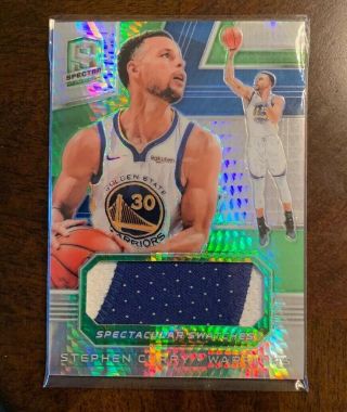 Stephen Curry 2018 - 19 Spectra Neon Green Spectacular Swatch Jsy Number Patch 25