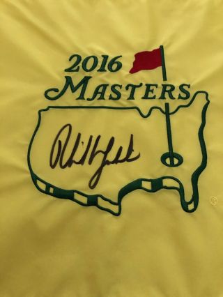 Phil Mickelson 2016 Masters Signed Autographed Masters Pin Flag 2