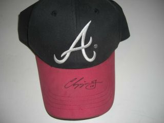 Chipper Jones Atlanta Braves 99 Nl Mvp,  95 Ws Champs W/coa Signed Hat