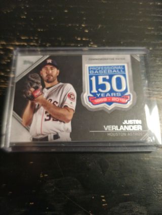 Justin Verlander Houston Astros Commemorative Patch 150 Years 2019 Topps Series2