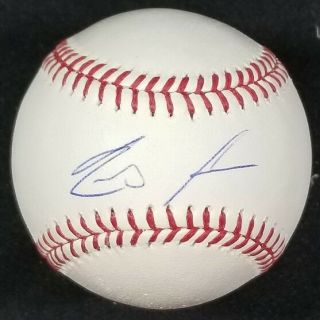 Ronald Acuna Autographed Signed Oml Baseball W/ Jsa Witness