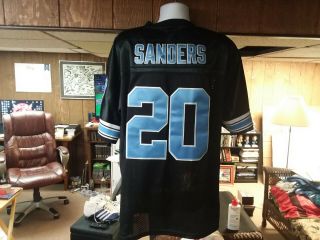 Mitchell & Ness Nfl Throwback Barry Sanders Detroit Lions Black Jersey Size 52