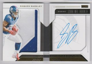 2018 Panini Playbook Rookie Booklet Auto Patch /75 Giants - Saquon Barkley 2cl