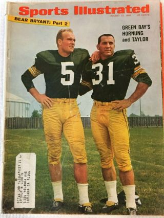 August 22,  1966 Sports Illustrated Green Bay Packers Nfl Paul Hornung Jim Taylor