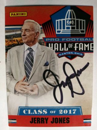 Jerry Jones Authentic Hand Signed Autograph Card - Dallas Cowboys Owner Hof