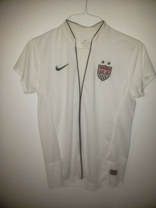 Womans White Nike Dri - Fit Authentic Usa Soccer Jersey Size L