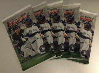 5 - 2019 Bowman Baseball Factory 12 - Card Packs From Blaster Box
